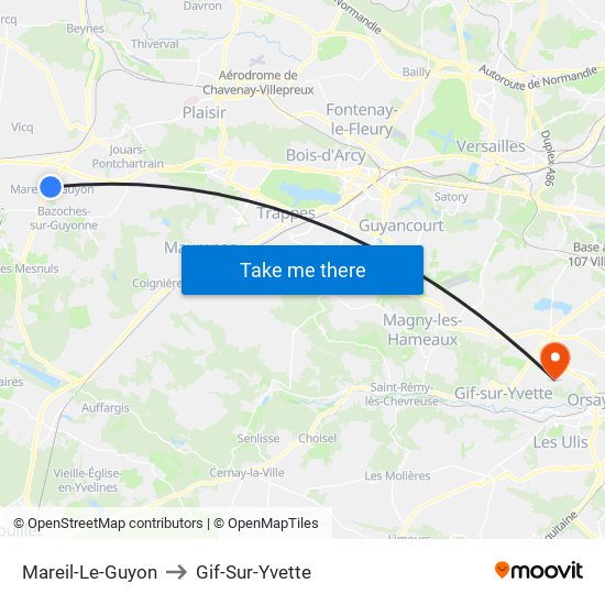 Mareil-Le-Guyon to Gif-Sur-Yvette map