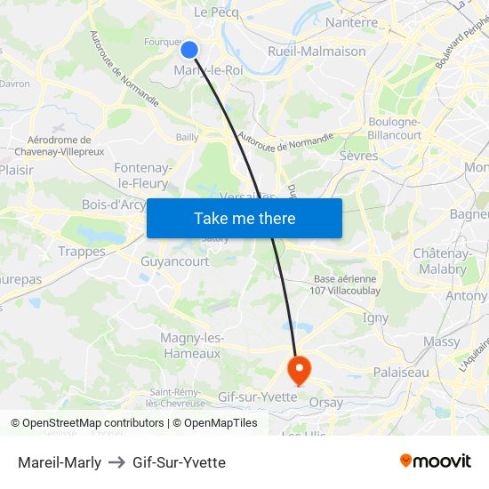 Mareil-Marly to Gif-Sur-Yvette map