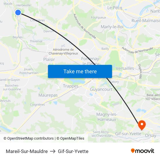 Mareil-Sur-Mauldre to Gif-Sur-Yvette map