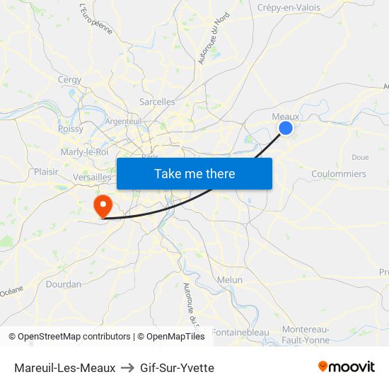 Mareuil-Les-Meaux to Gif-Sur-Yvette map