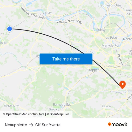 Neauphlette to Gif-Sur-Yvette map