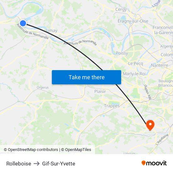 Rolleboise to Gif-Sur-Yvette map