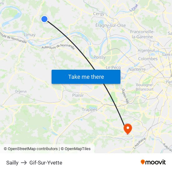 Sailly to Gif-Sur-Yvette map
