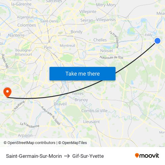 Saint-Germain-Sur-Morin to Gif-Sur-Yvette map