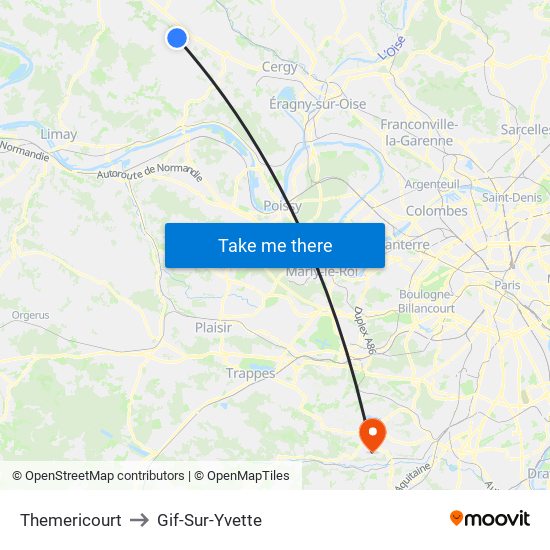 Themericourt to Gif-Sur-Yvette map