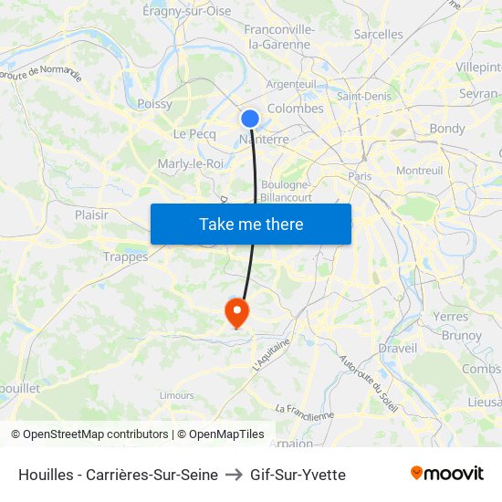 Houilles - Carrières-Sur-Seine to Gif-Sur-Yvette map