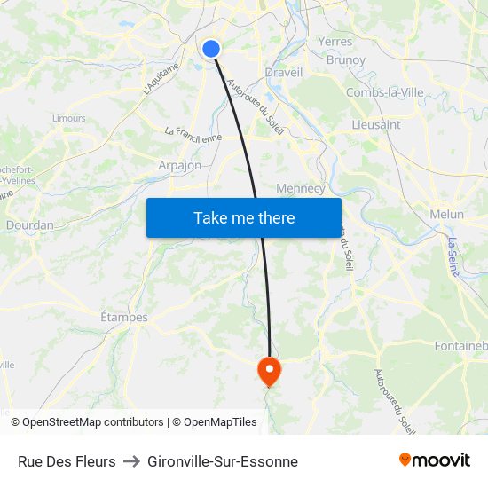 Rue Des Fleurs to Gironville-Sur-Essonne map