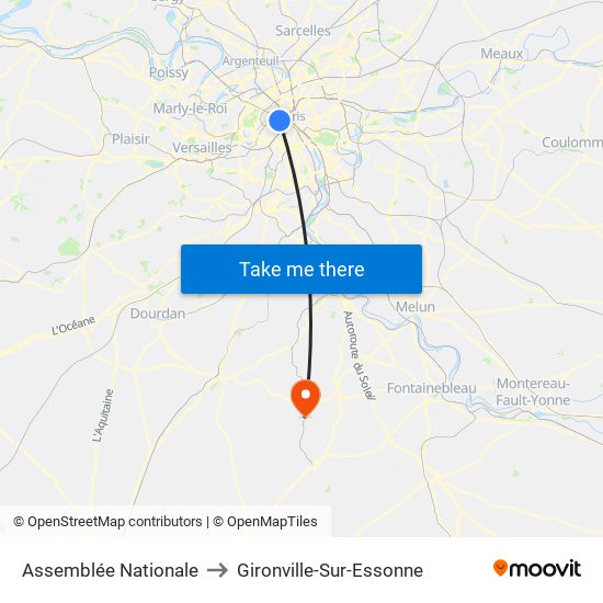 Assemblée Nationale to Gironville-Sur-Essonne map
