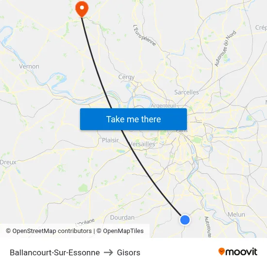 Ballancourt-Sur-Essonne to Gisors map