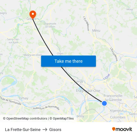 La Frette-Sur-Seine to Gisors map