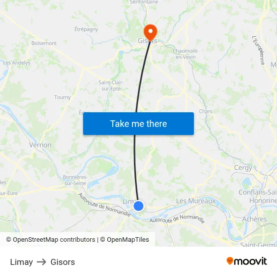 Limay to Gisors map