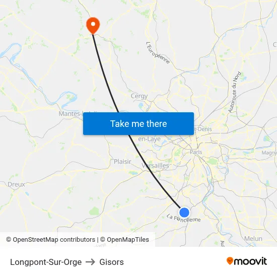 Longpont-Sur-Orge to Gisors map
