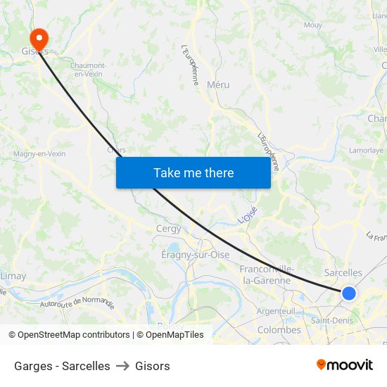 Garges - Sarcelles to Gisors map