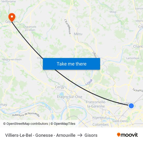 Villiers-Le-Bel - Gonesse - Arnouville to Gisors map