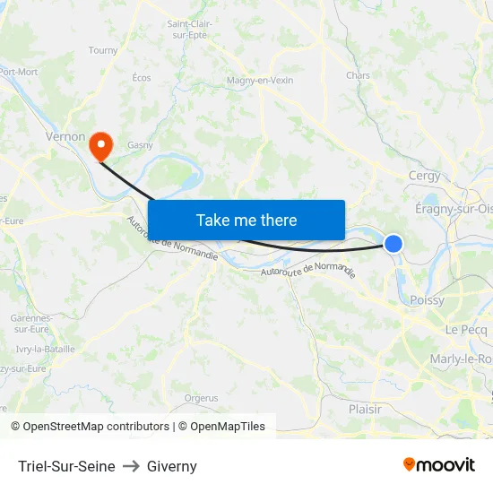 Triel-Sur-Seine to Giverny map