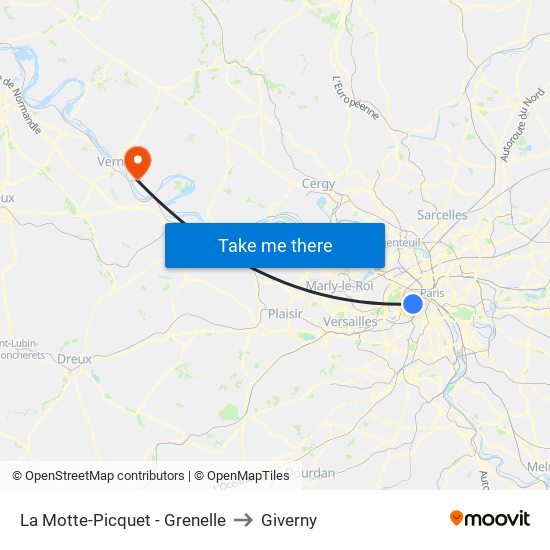 La Motte-Picquet - Grenelle to Giverny map