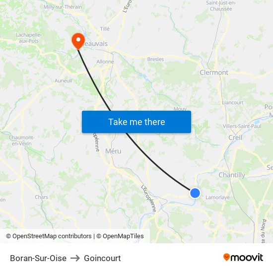 Boran-Sur-Oise to Goincourt map