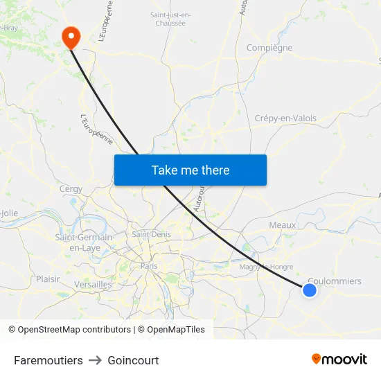 Faremoutiers to Goincourt map
