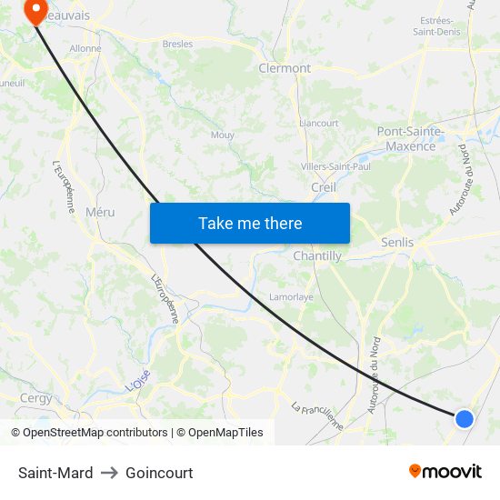 Saint-Mard to Goincourt map
