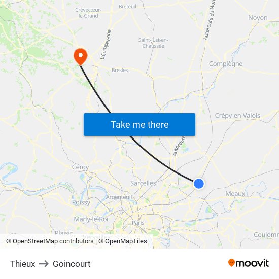 Thieux to Goincourt map