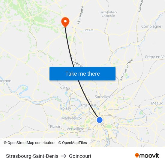 Strasbourg-Saint-Denis to Goincourt map