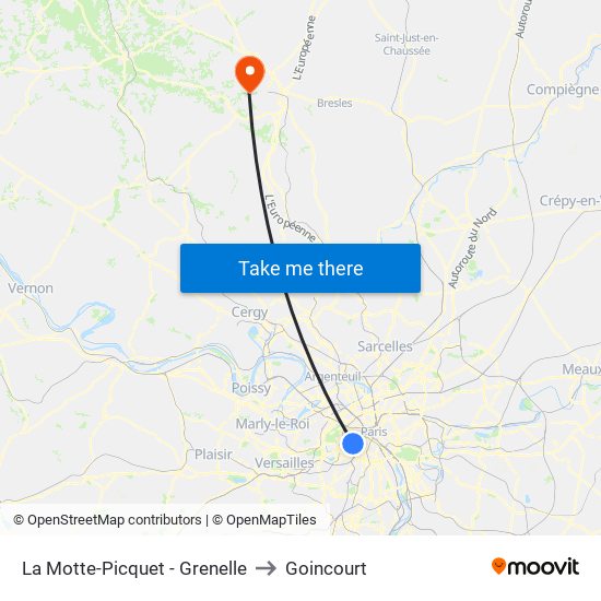 La Motte-Picquet - Grenelle to Goincourt map