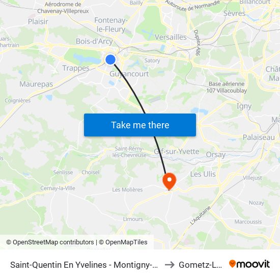 Saint-Quentin En Yvelines - Montigny-Le-Bretonneux to Gometz-La-Ville map