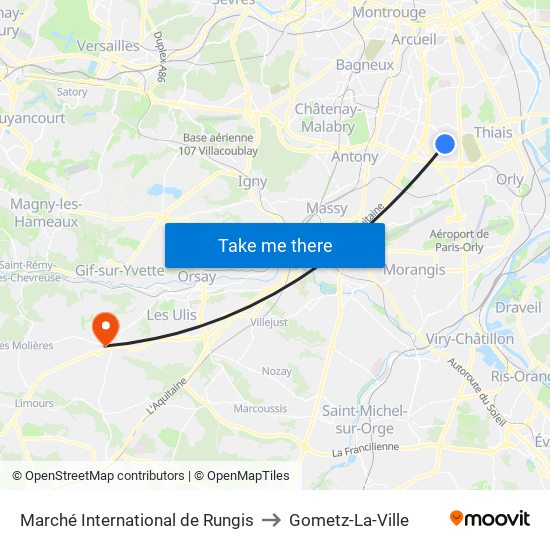 Marché International de Rungis to Gometz-La-Ville map