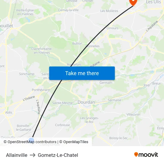 Allainville to Gometz-Le-Chatel map
