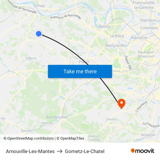 Arnouville-Les-Mantes to Gometz-Le-Chatel map