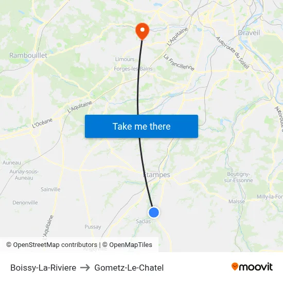 Boissy-La-Riviere to Gometz-Le-Chatel map