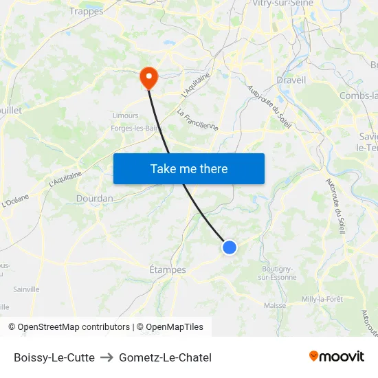 Boissy-Le-Cutte to Gometz-Le-Chatel map