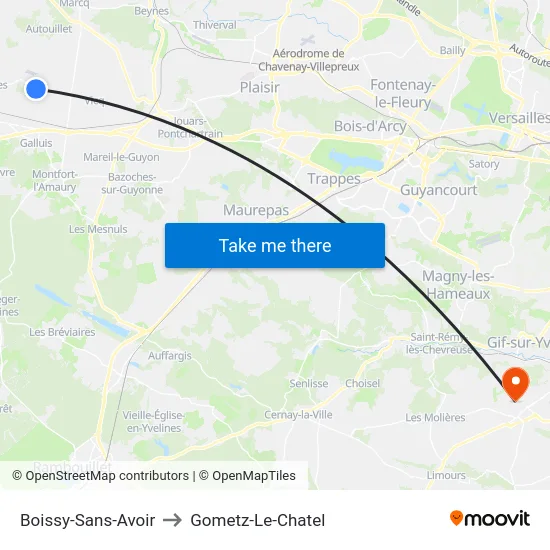 Boissy-Sans-Avoir to Gometz-Le-Chatel map