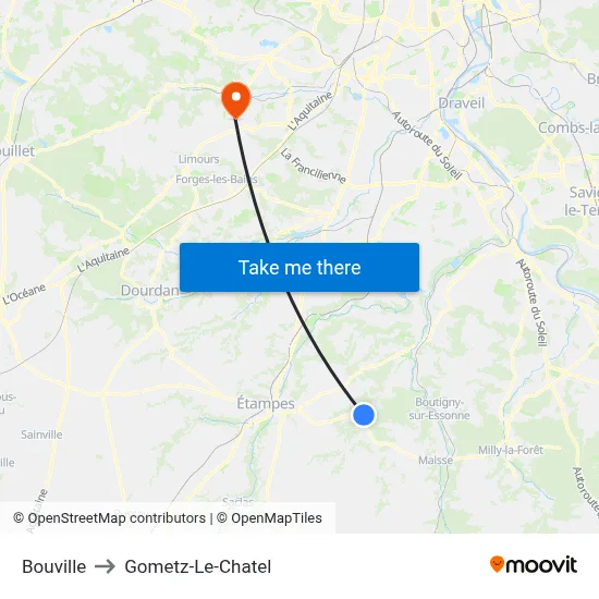 Bouville to Gometz-Le-Chatel map