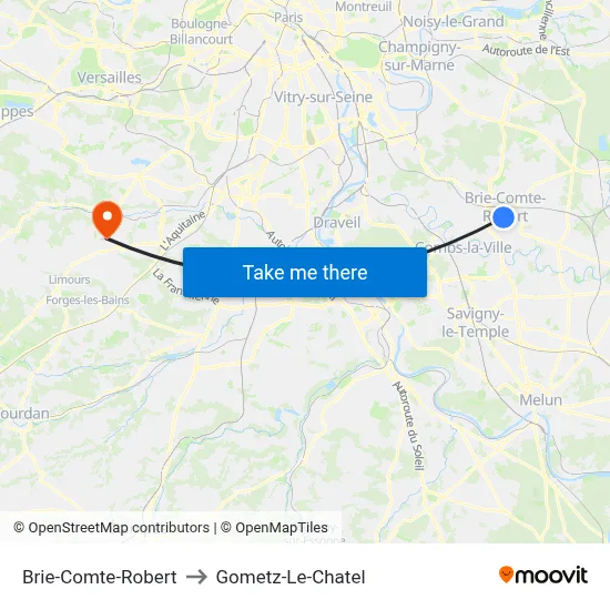 Brie-Comte-Robert to Gometz-Le-Chatel map
