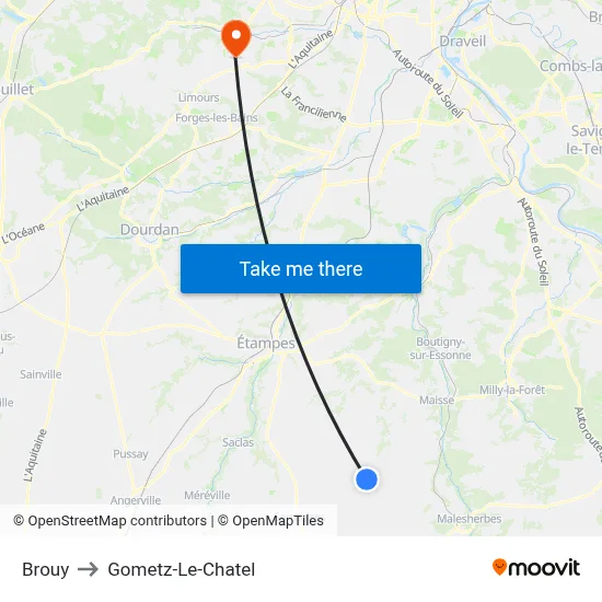 Brouy to Gometz-Le-Chatel map