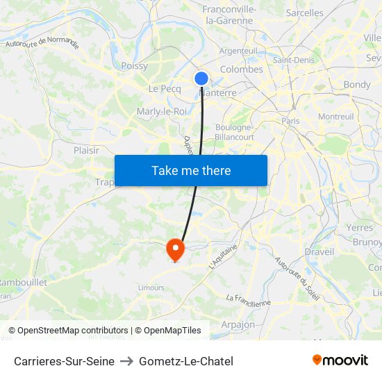 Carrieres-Sur-Seine to Gometz-Le-Chatel map