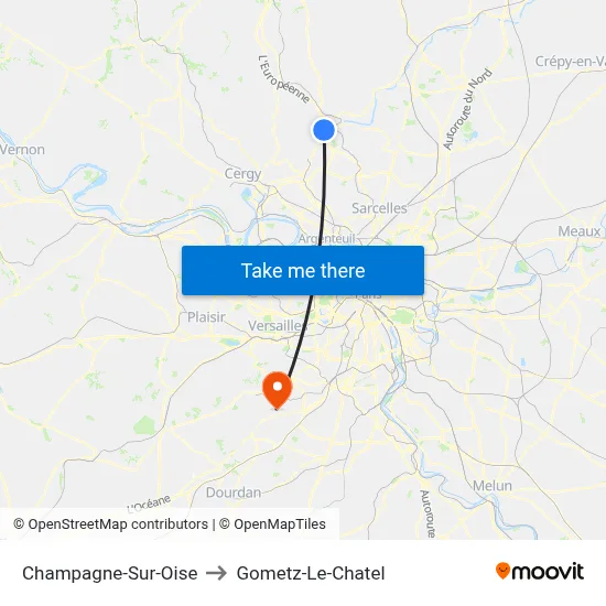 Champagne-Sur-Oise to Gometz-Le-Chatel map