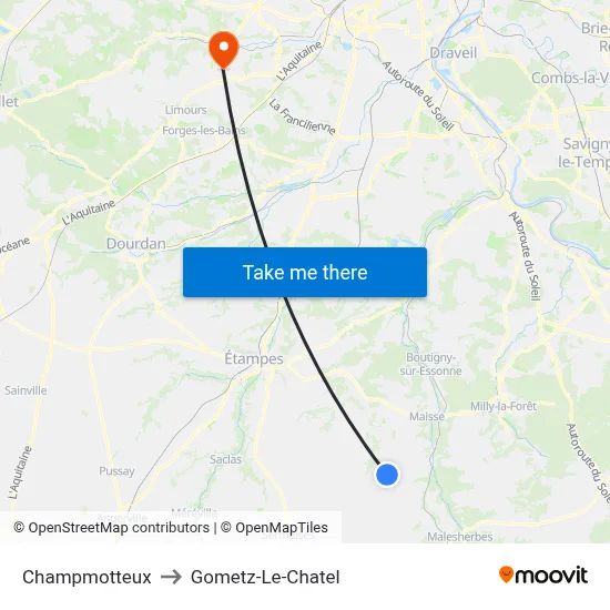 Champmotteux to Gometz-Le-Chatel map