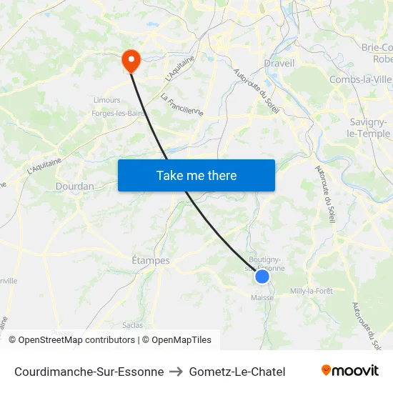 Courdimanche-Sur-Essonne to Gometz-Le-Chatel map