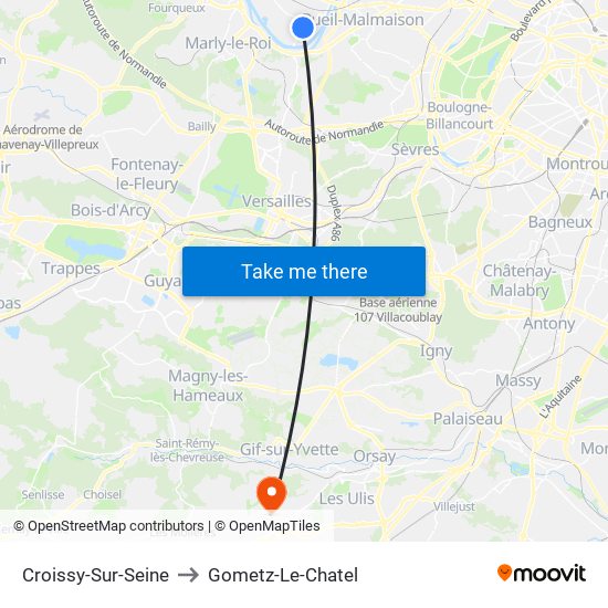 Croissy-Sur-Seine to Gometz-Le-Chatel map