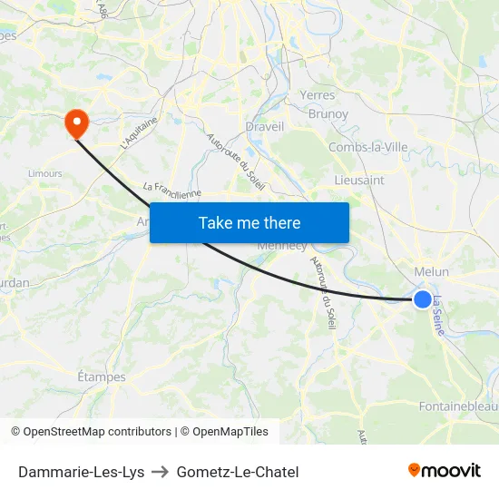 Dammarie-Les-Lys to Gometz-Le-Chatel map
