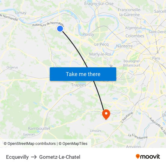 Ecquevilly to Gometz-Le-Chatel map