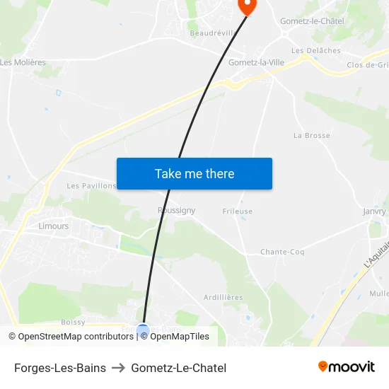 Forges-Les-Bains to Gometz-Le-Chatel map