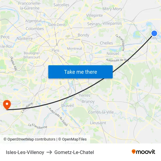 Isles-Les-Villenoy to Gometz-Le-Chatel map