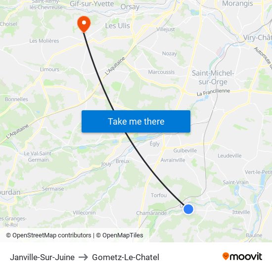 Janville-Sur-Juine to Gometz-Le-Chatel map