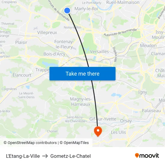 L'Etang-La-Ville to Gometz-Le-Chatel map