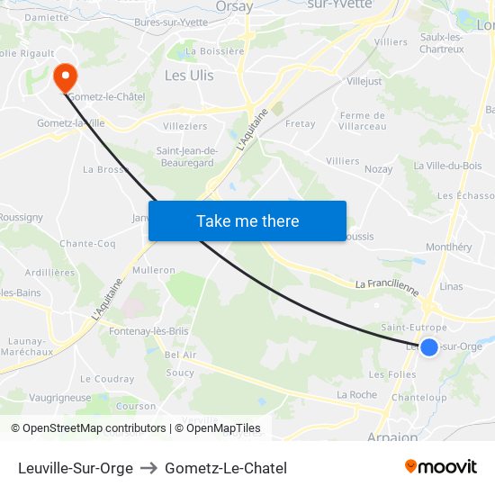 Leuville-Sur-Orge to Gometz-Le-Chatel map