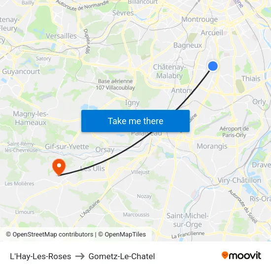 L'Hay-Les-Roses to Gometz-Le-Chatel map