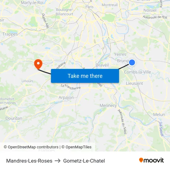 Mandres-Les-Roses to Gometz-Le-Chatel map